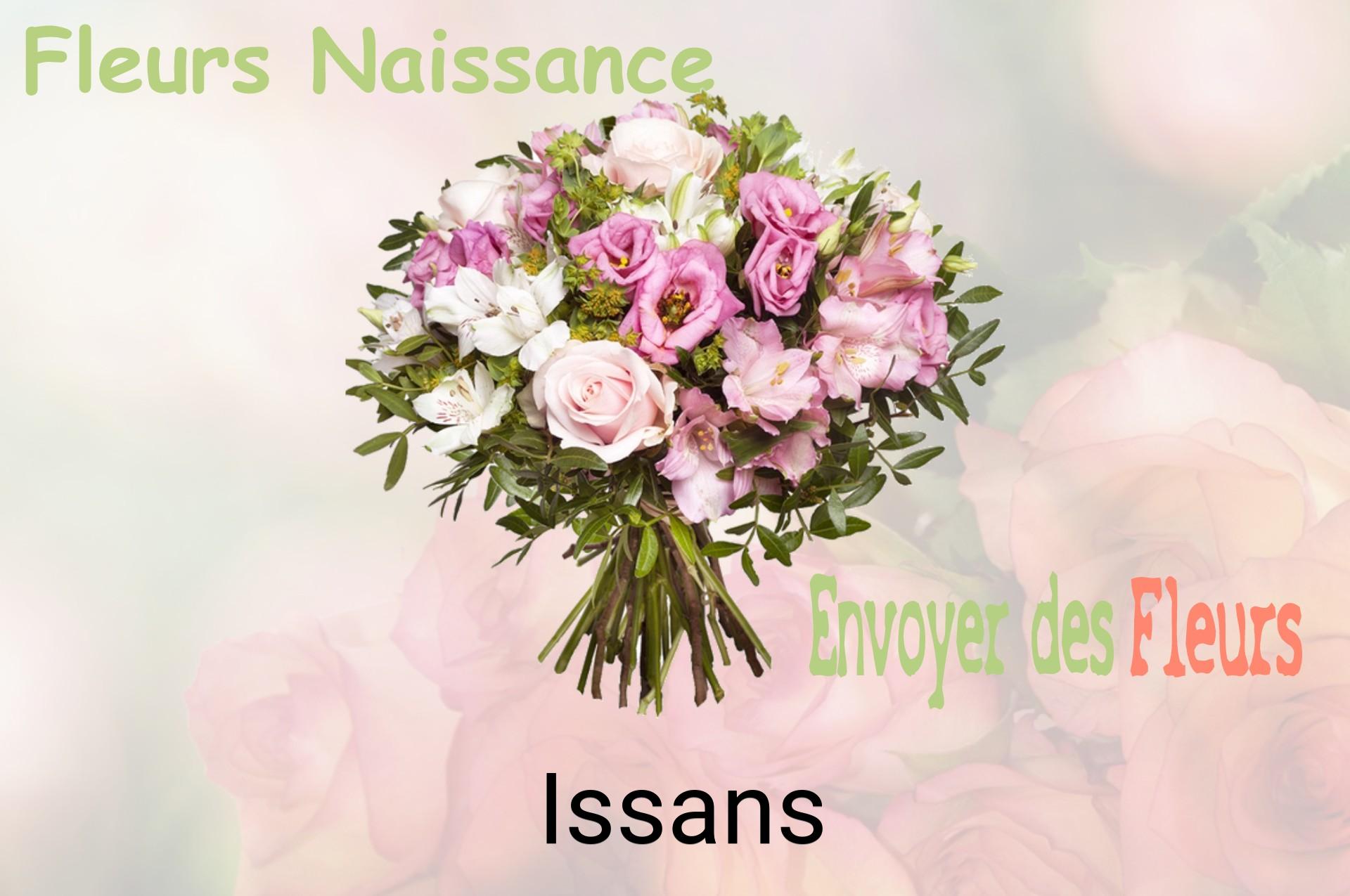 Bouquet de fleurs de naissance livré à Issans