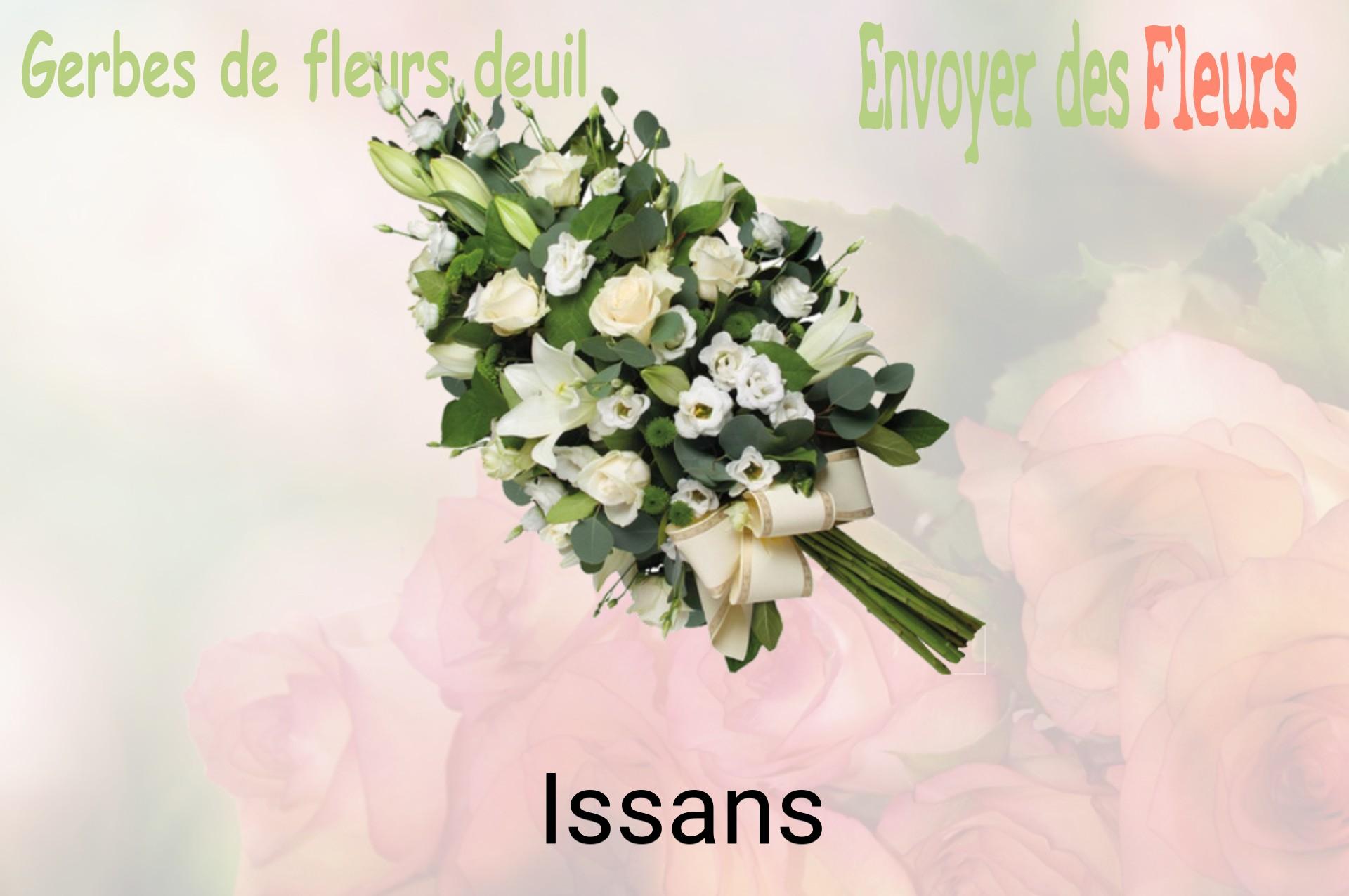 Gerbe de fleurs de deuil livrée à Issans